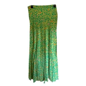 Lularoe Woman’s Size Small (6) Yellow Teal Peach Speckled Print Long Maxi Skirt